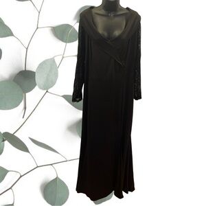Woman’s black formal gown (5XL) with slit on left side.